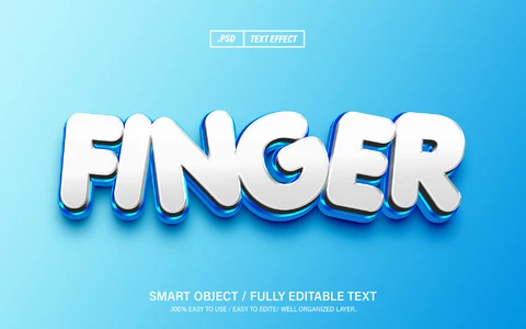 PSD Effet de style de texte de doigt