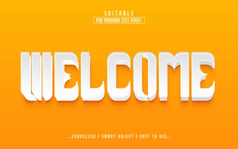 PSD Welcome Alien 3D Text Effect