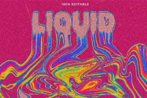 PSD Liquid Dripping Thermal Vision Font Style Text Effect