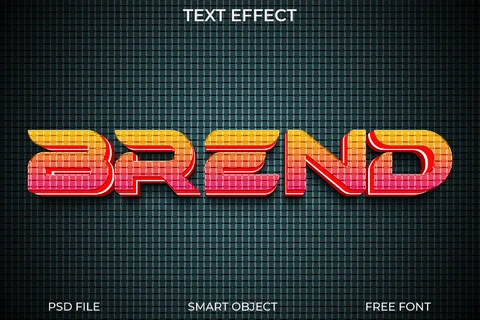 PSD Retro Neon Text Effect with 3D Style