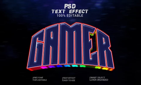 PSD Gamer Dome 3D Font Style Effect