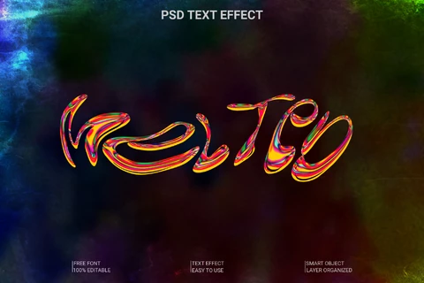 PSD Melted Text Style Effect