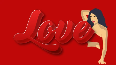 AI,EPS Effet de texte Love