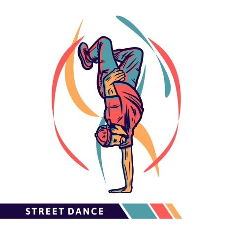EPS,JPG Street Dance Illustration with Dynamic Lines