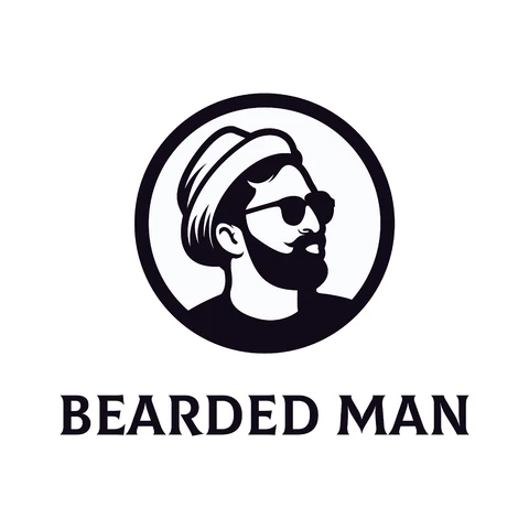 EPS,JPG Vintage Logo Design for Bearded Man