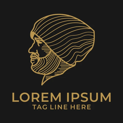 EPS,JPG Line Art Portrait Logo Design