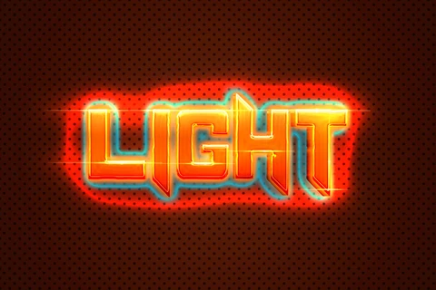 PSD Luz incandescente 3d estilo de fuente efecto