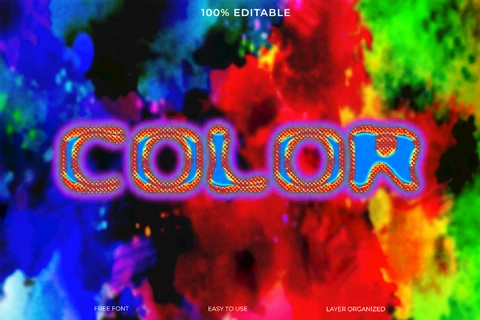 PSD Efeito de texto de estilo de fonte de fumaça colorida