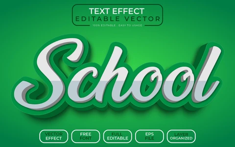 AI,EPS Efeito de texto escolar
