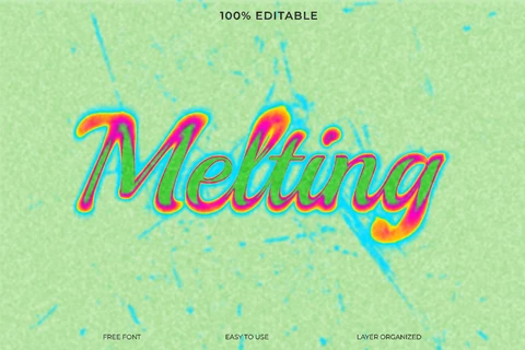 PSD Melting Green Fading Font Style Text Effect