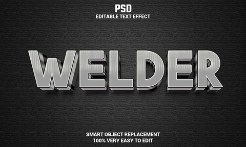 PSD Efecto de texto de soldador