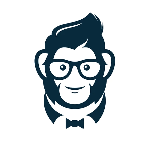 EPS,JPG Ilustração moderna de macaco em estilo plano