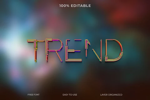 PSD Efecto de texto con estilo de fuente de moda