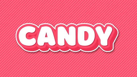 EPS,AI Effet de texte à bandes rose bonbon