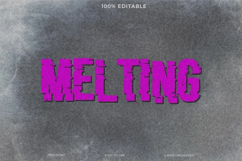 PSD Melting Text Style Effect
