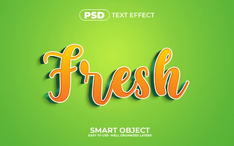 PSD Fresh Orange 3D Text Effect