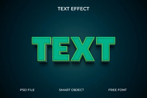 PSD 3D Neon Text Effect with Shadow