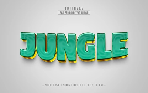 PSD Jungle Green 3D Text Effect