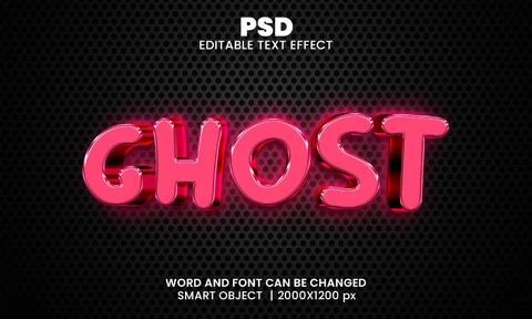 PSD Efecto de texto fantasma