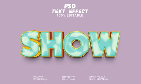 PSD Efeito de estilo de fonte 3d do Morning Show