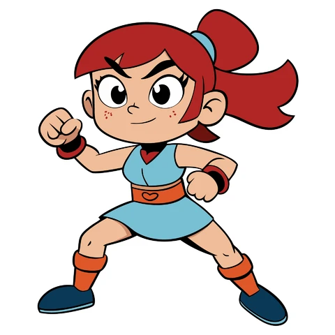 AI,JPG Personnage de dessin animé en action