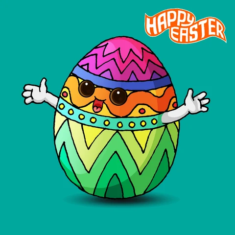 EPS,JPG Ilustración de huevo de Pascua en estilo cartoon