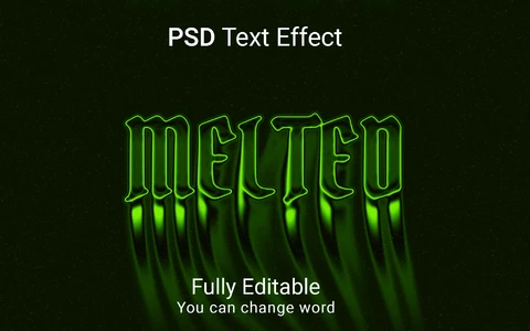 PSD Efeito de estilo de fonte derretido