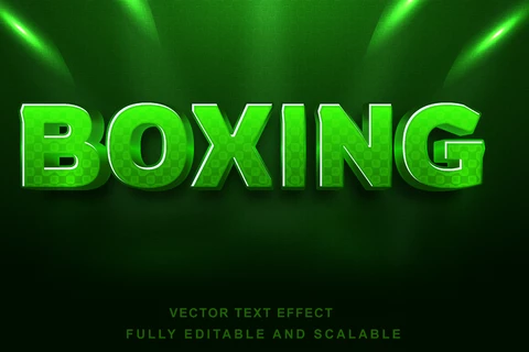 EPS Efeito de estilo de fonte 3d do concurso de boxe verde