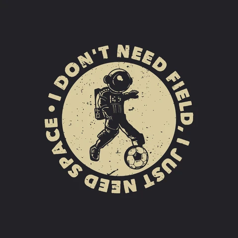 EPS,JPG Vintage Space Soccer T-Shirt Design