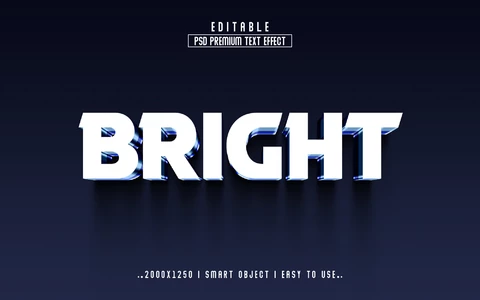PSD Bright White Sleek Clean Elegant 3D Text Effect