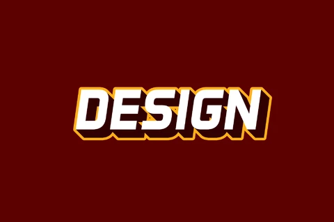 AI,EPS Contemporary Brown And Yellow 3D Text