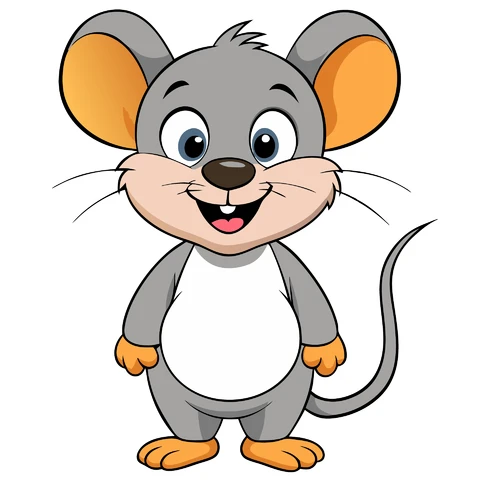 AI,JPG Cartoon Style Cute Mouse Character