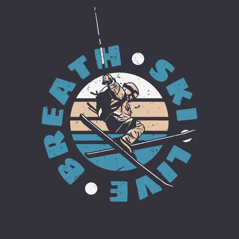EPS,JPG Vintage Skiing Logo Design
