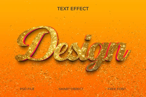 PSD Efecto de texto brillante