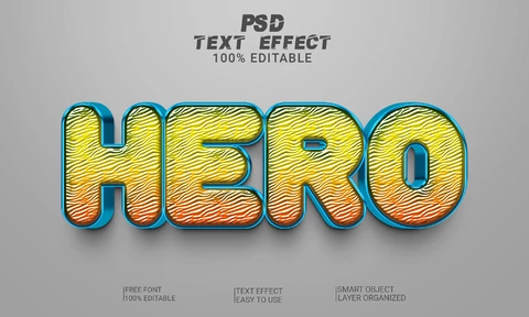 PSD Hero Of The Desert 3D Font Style Effect
