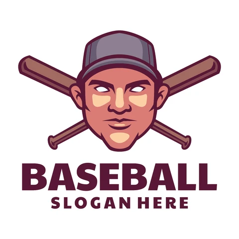 EPS,JPG Vintage Baseball Logo with Mascot