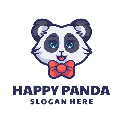 EPS,JPG Cartoon Style Logo with Panda Character