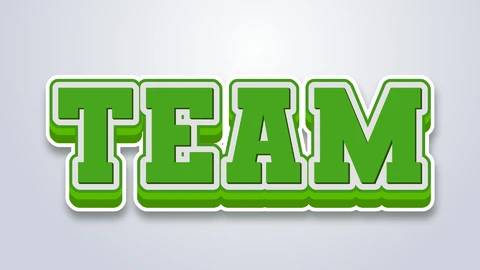 EPS,AI Efeito de texto 3d verde de equipe esportiva