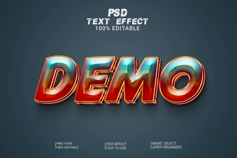 PSD Demo videojuego relieve 3d efecto texto