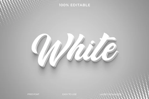 PSD White Font Style Text Effect