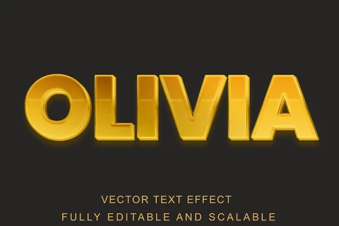 EPS Olivia oro effetto font 3d