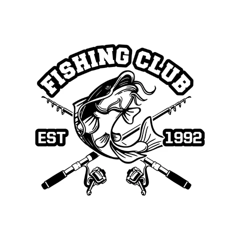EPS,JPG Vintage Fishing Club Emblem Design