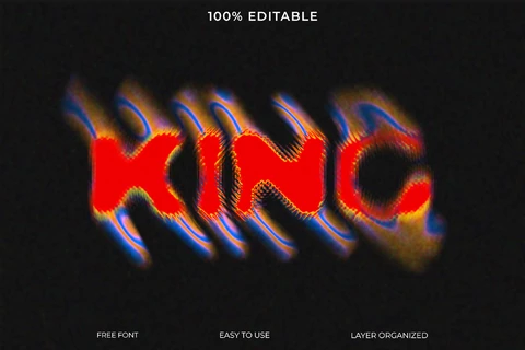 PSD Efecto de texto con estilo de fuente King
