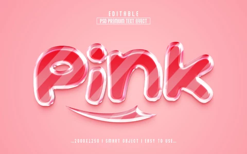 PSD Efeito de texto de doces rosa