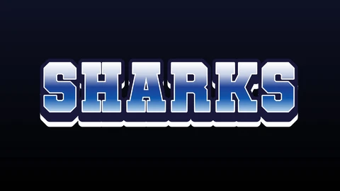 EPS,AI Efecto de texto del equipo Sharks