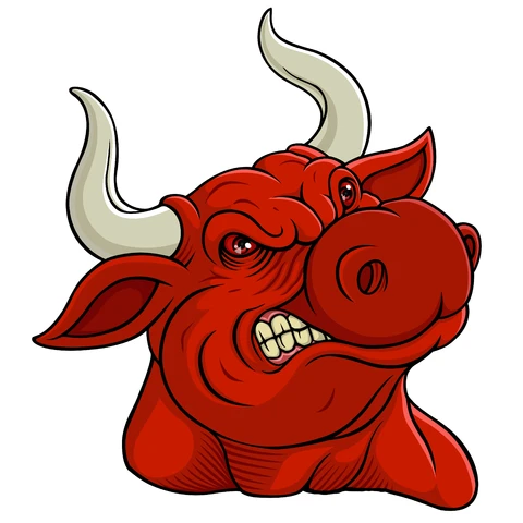EPS,JPG Cartoon Style Angry Bull Illustration