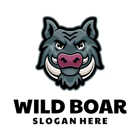 EPS,JPG Mascot Logo Design Featuring Wild Boar