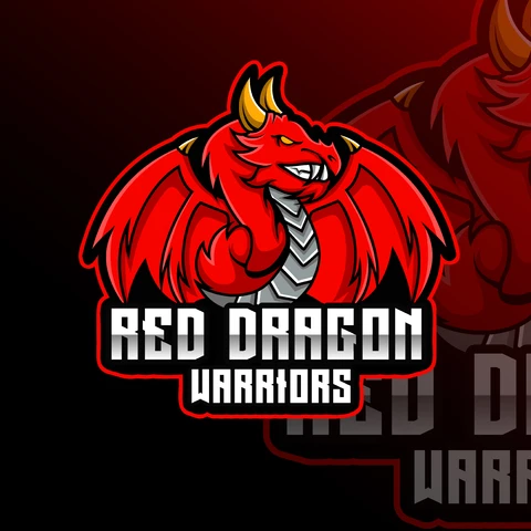 EPS,JPG Mascot Logo Design for Red Dragon Warriors