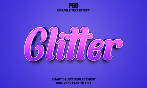 PSD Efecto de texto con purpurina