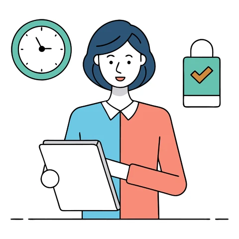 AI,JPG Ilustración plana de una persona productiva